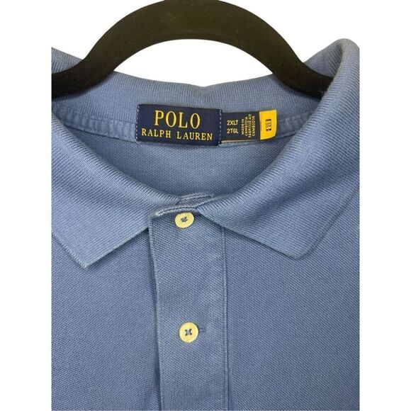 Polo Ralph Lauren Men’s 2XL Tall Collared Polo Shirt Blue Short Sleeve - Picture 3 of 4